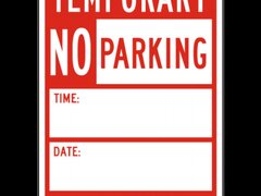 Temporary No Parking Street Paving Sign